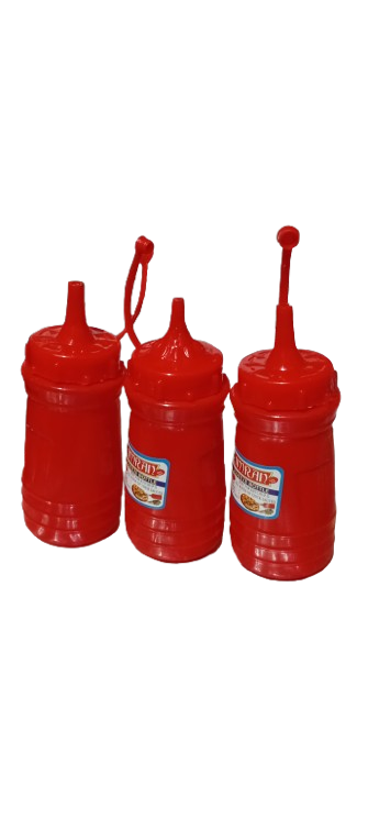Pack of 3 Squeeze Bottles for Ketchup Condiments and Sauces Food Grade Material