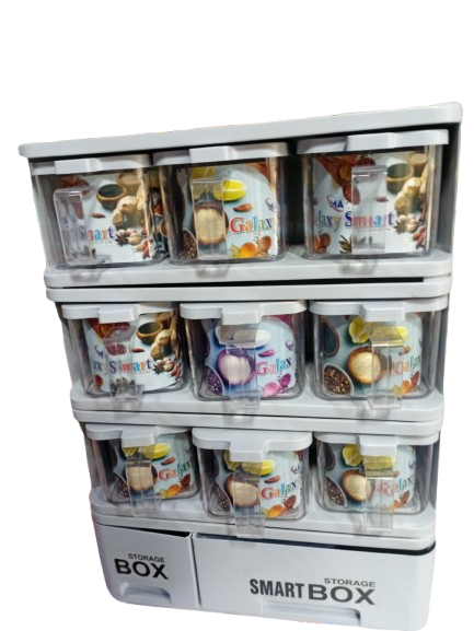 Spice Jar Set with High Quality  Stand – 9 Pcs Spice Box Organizer