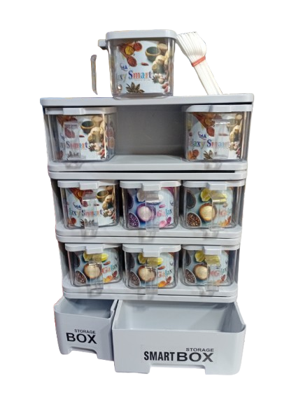 Spice Jar Set with High Quality  Stand – 9 Pcs Spice Box Organizer
